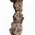 Untitled (Totem with heart), c. 1998. Wood and sea shells, 39.5 x 180 cm. (Photo: Warren Nelson).