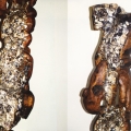 Untitled (Totem with heart), c. 1998. Wood and sea shells, 39.5 x 180 cm. (Photo: M Pissarra).