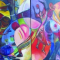 Celebrando o pescado, 2013. Mixed media, 120 x 100 cm. (Image courtesy of the artist).