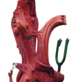 Distúrbio mental, 2008. Mixed media - ceramics, metal and wood, 160 x 70 x 41 cm. (Image courtesy of the artist).