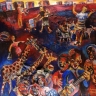 We Come from Far Away Places, 1995. Acrylic and collage on board, 92 x 89 cm. (Photo: S Hundt)