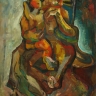 Mother and Child, 1988. Oil on paper, 90 x 70 cm. Sanlam Collection. (Photo: S Hundt)