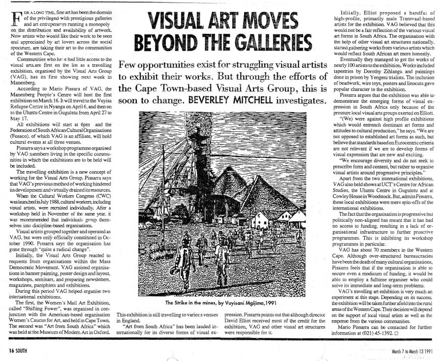 Beverley Mitchell. Visual Art Moves Beyond The Galleries. 7 - 13 March 1991.