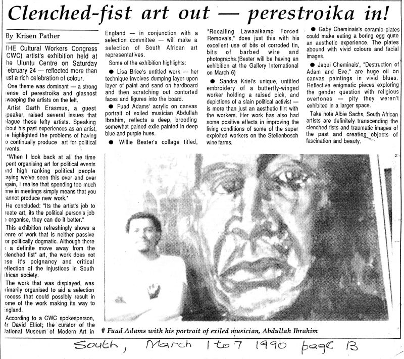 Krisen Pather, Clenched-Fist Art Out - Perestroika In!. March 1991