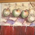 Painting by Mandla Vanyaza, Visual Arts Group workshop, Zolani Centre, Nyanga East, 1992 (photo: MP)