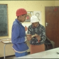 Nstikellelo Ndongeni and Sophie Peters, Visual Arts Group workshop, Zolani Centre, Nyanga East, 1992 (photo: MP)