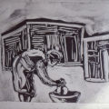 Sophie Peters monoprint, Visual Arts Group workshop, Zolani Centre, Nyanga East, 1992 (photo: MP)