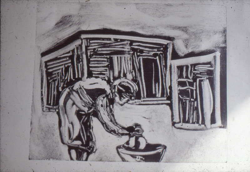 Sophie Peters monoprint, Visual Arts Group workshop, Zolani Centre, Nyanga East, 1992 (photo: MP)