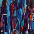 Untitled Abstract, 2014.  Oil on canvas. 100 x 150 cm. Located at Nando’s The Square, Botswana. 