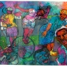 He waited a decade for the real cake and all was over in 10 days, 2005. Chalk pastel on paper, 94 cm.