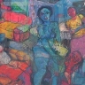 This is not the cake he expected, 2005. Chalk pastel on paper (Photo courtesy of the Association for Visual Art Gallery).