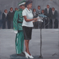 First Lady, 2011. Oil on board. 18 x 18cm (Photo courtesy of the artist)