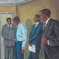 The Talk, 2011. Oil on board. 18 x 18cm (Image courtesy of the artist)