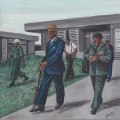 Escort, 2011. Oil on board. 18 x 18cm (Photo courtesy of the artist)