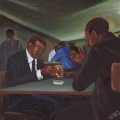The Discussion, 2009. Oil on board, 18x18cm (Photo courtesy of the artist)