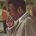Smoker, 2009. Oil on board, 18 x 18 cm (Photo courtesy of the artist)