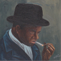 Smoker 3, 2009. Oil on board. 18 x 18cm (Photo courtesy of the artist)